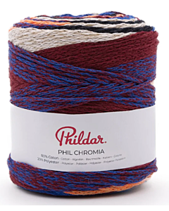Phildar Phil Chromia kleur Multico Bleu (beige/bruin/blauw/oranje