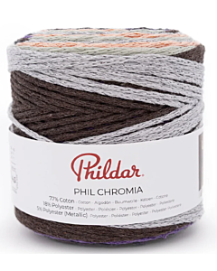 Phildar Phil Chromia kleur Multico Perle (zilver/bruin/groen/paars/zalmroze)