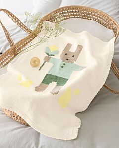 Phildar baby deken met konijn breien van Cabotine 