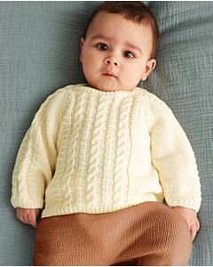 Phildar baby kabeltruitje breien van Lambswool (215, m28)