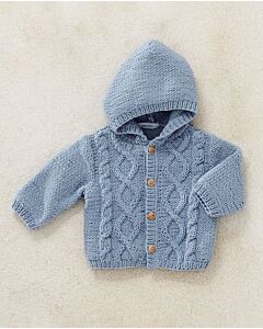 Phildar baby kabelvest breien met capuchon van Phil Cabotine