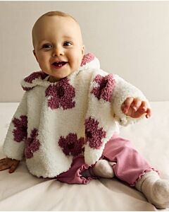 Phildar baby poncho met bloemen breien van Phil Douce (277,m16)