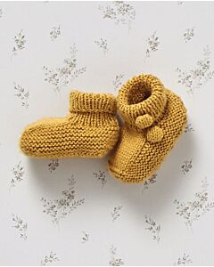 Phildar baby slofjes met balletjes breien van Phil Caresse (703, m6b)