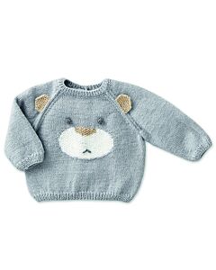 Phildar baby trui met beer breien van super baby