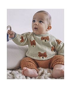 Phildar baby trui met beertjes breien van Lambswool (200, 32)