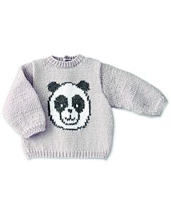 Phildar baby trui met panda breien van Phil merinos 3.5