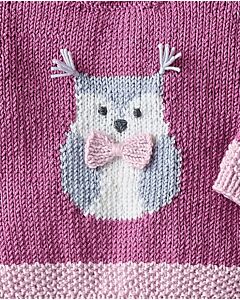 Phildar baby trui met uil breien van Phil Merinos 3.5 