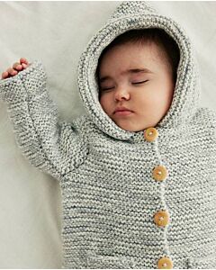 Phildar baby vestje met capuchon breien van Phil Lambswool (m254,m10)