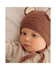 Phildar beren baby mutsje breien van Parter 3,5 (215, m11)