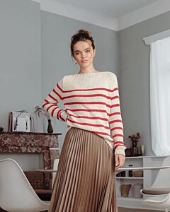 Phildar dames gestreepte trui breien uit boek 183 model 5