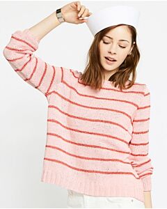 Phildar dames gestreepte trui breien van Coton 3 en Phil Brillant