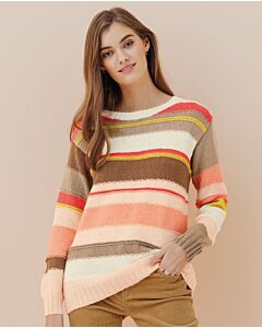 Phildar dames trui met bloemen en knopjes breien (190,m7)