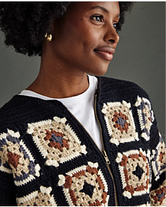 Phildar dames granny Squares vest haken van Partner 3,5 en Phil Starlight (248,m13)