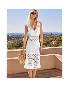 Phildar dames jurk met ronde hals haken van Perle 5