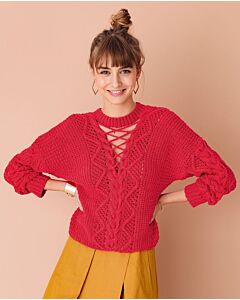 Phildar dames kabeltrui om te breien van Phil Rustique