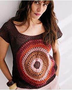 Phildar dames shirt met cirkelpatroon haken van Phil Origin (257,m7b)