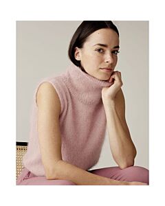 Phildar dames spencer met col breien van Pur Angora (204, m25)