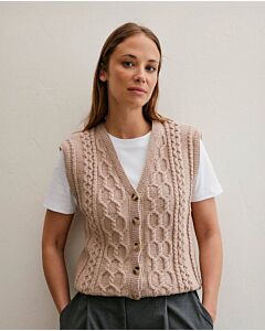 Phildar dames spencer met kabels breien van Phil Lamsbwool (262,m10)