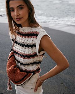 Phildar dames top haken van diverse draden (240, m18) | C.R. Couture