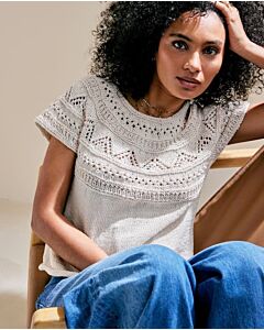 Phildar dames trui met ajourmotief breien van Coton 3 (258,M3)