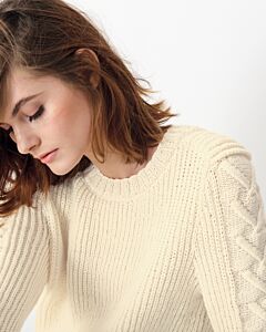 Phildar dames trui met kabel over de mouw breien van Phil Merinos 3.5