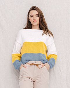 Phildar dames trui met strepen breien uit boek 183 model 23