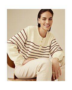 Phildar dames trui met strepen breien van Phil Merinos 3,5 (214, m26)