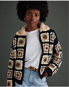 Phildar dames vest met granny squares en kraag haken (248,m13)