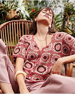 Phildar dames vest met granny squares haken van Phil Rustique (257, m14)