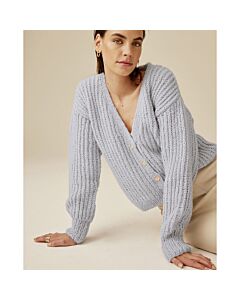 Phildar dames vest met v-hals en knoopjes breien van Phil Wavy (214, m21)