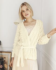 Phildar dames vest breien met ceintuur van Phil Irlandais