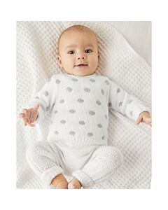 Phildar gestippelde baby trui van Phil Caresse (209, m26)