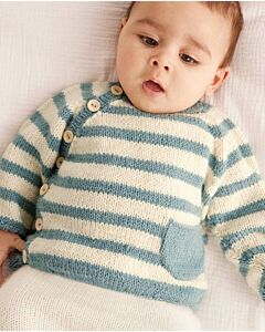 Phildar gestreept baby truitje breien van Partner 3,5 (215, M26)