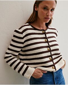 Phildar gestreept dames vest breien van Phil Extra (262,m14b)