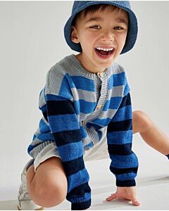 Phildar gestreept kindervest breien van Coton 3 (225, m9)