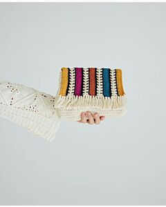 Phildar gestreept tasje met franjes haken van Phil Coton 4 (238, m18)