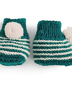 Phildar gestreepte baby slofjes breien van Lambswool