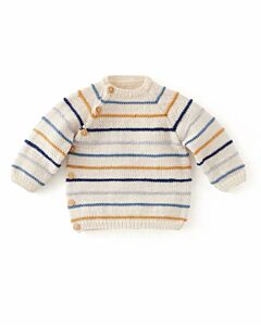 Phildar gestreepte baby trui breien van Phil Merinos 3,5 (215, m36)
