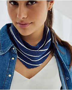 Phildar gestreepte bandana breien van Coton 3 (255,m6)