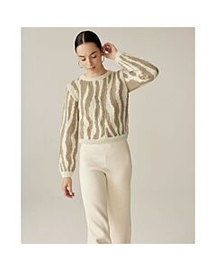 Phildar gestreepte dames trui breien van Phil Alpaca (204, m13)