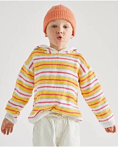Phildar gestreepte kindertrui met capuchon van Love Cotton (225, 2B)