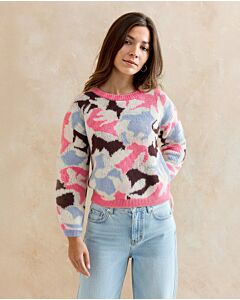 Phildar gevlekte dames trui breien van Phil Mohair Cotton (270,m18)