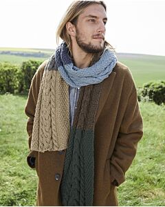 Phildar heren sjaal met kabel van Phil Irlandais