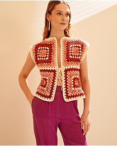 Phildar jasje met granny squares haken van Phil Exotique en Partner 3,5 (259,m20)