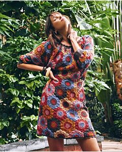 Phildar jurk haken van granny squares van Phil Perle 5 (257,m11)