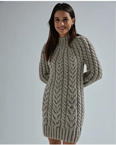 Phildar jurk met kabels breien van Phil Looping (244, m22)