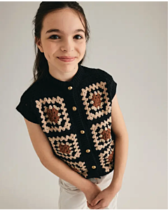 Phildar kinder gilet breien van Phil Starlight en Partner 3,5 (246, m10b)