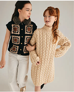 Phildar kinder gilet met kraag breien van Phil Inuit, Phil Starlight en Partner 3,5 (246, m10a)