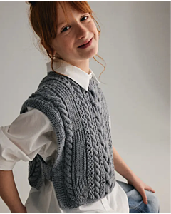 Phildar kinder spencer met kabels breien van Partner 3,5 (246, M5)