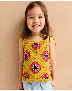 Phildar kinder top haken in granny squares van Perle 5 274,m24a